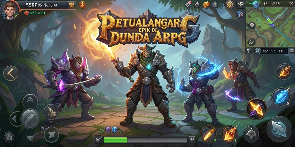 Tangkapan layar utama gameplay ARPG yang menampilkan aksi pertarungan seru.