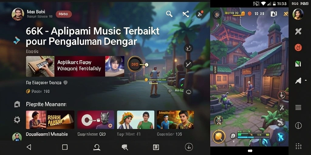 Tampilan gameplay interaktif dalam 66K saat menciptakan musik.