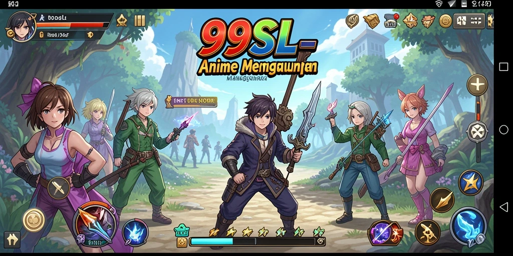 Screenshot 99SL menunjukkan karakter beraksi dalam dunia anime yang menakjubkan.