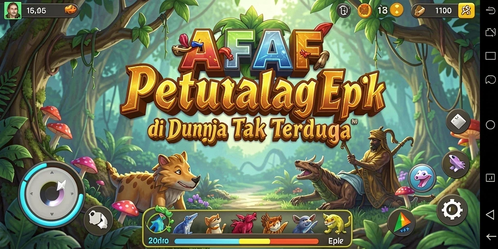 Tampilan gameplay AFAF dengan aksi petualangan seru dan lingkungan yang kaya.
