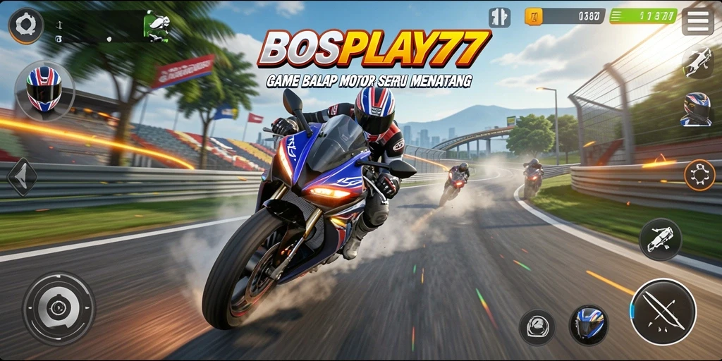 Tampilan menegangkan dari gameplay balap motor di BOSPLAY77.