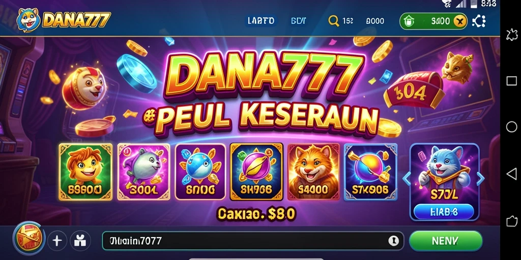 Tampilan gameplay DANA777 yang menarik dengan berbagai tema slot.
