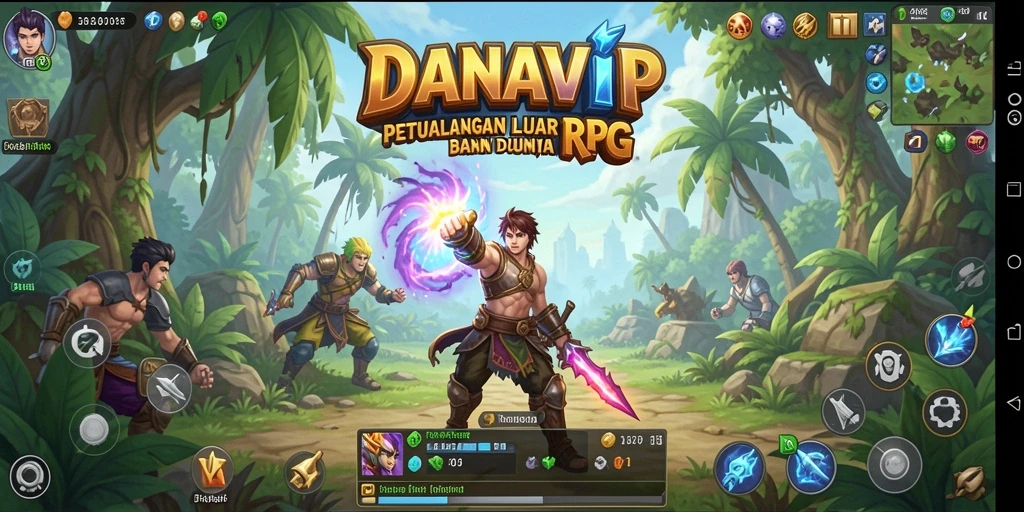 Tangkapan layar gameplay mendebarkan dari DANAVIP RPG.
