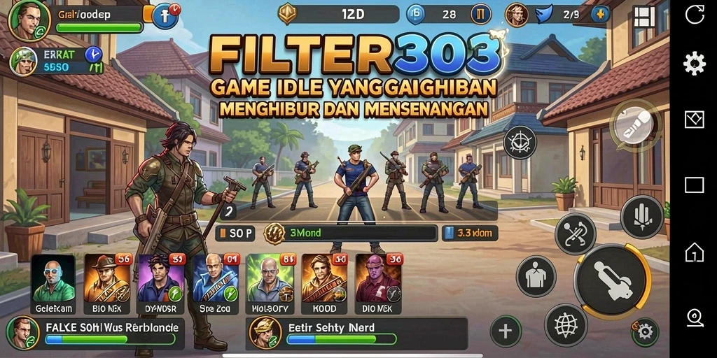 Tampilan gameplay menarik dari FILTER303 yang menunjukkan aktivitas karakter.