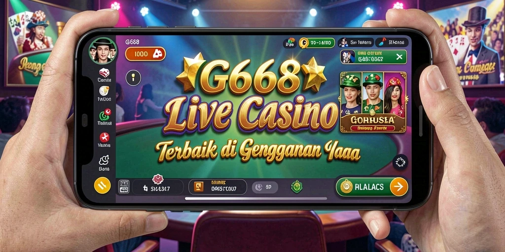 Screenshot gameplay G668 menampilkan suasana kasino langsung yang mendebarkan.
