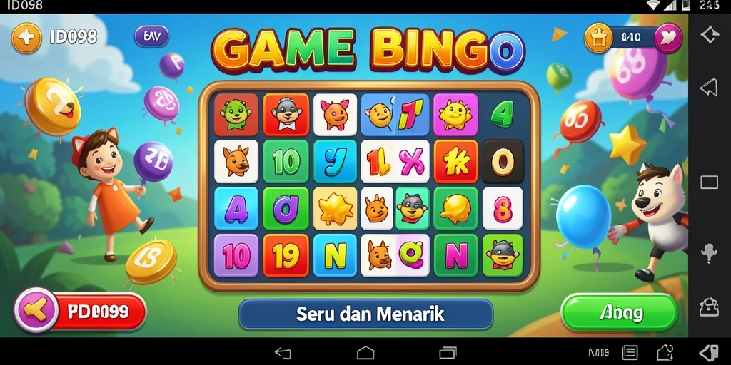 Tampilan gameplay seru dalam aplikasi Bingo ID098.