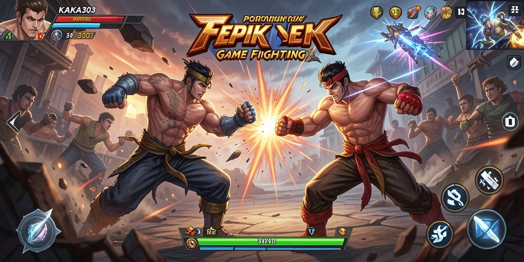Gameplay KAKA303 menampilkan pertarungan epik antara karakter-karakter kuat.