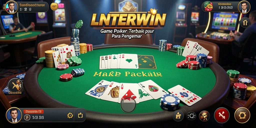 Screenshot gameplay LNTERWIN yang menarik dengan suasana poker yang mendebarkan.