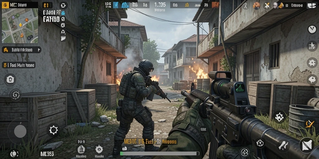 Gameplay ME355 yang menegangkan dan adiktif dalam aksi tembak-menembak.