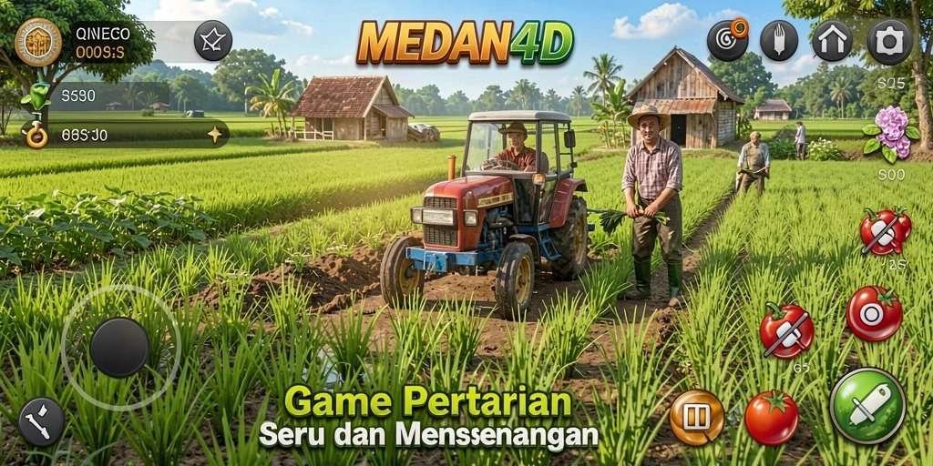 Tangkapan layar gameplay <strong>MEDAN4D</strong> menampilkan aktivitas pertanian yang seru.