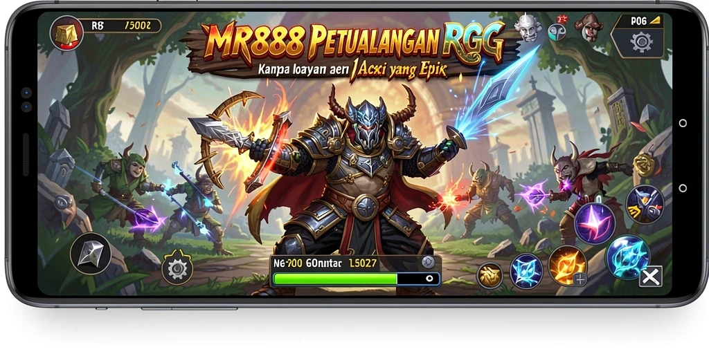 Tampilan gameplay menakjubkan di MR888 dengan aksi seru dan karakter menarik.