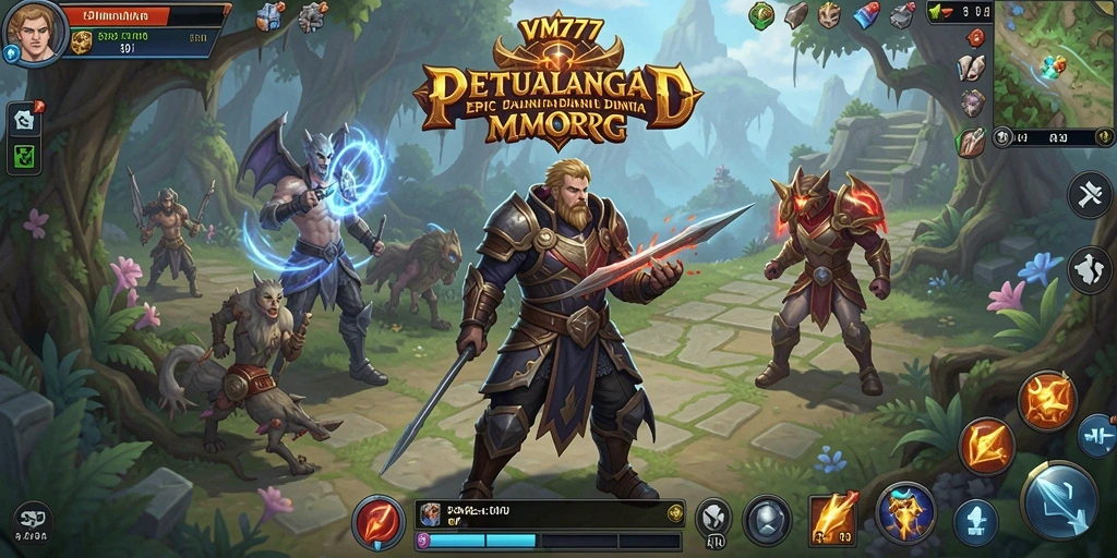 Tampilan mengesankan dari pertempuran dalam game MMORPG.